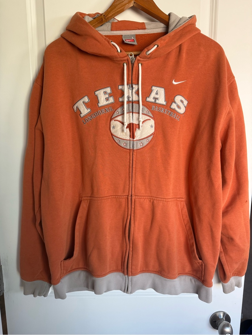 Vintage Y2K Nike Texas Longhorns Basketball Team Full Zip Hoodie L